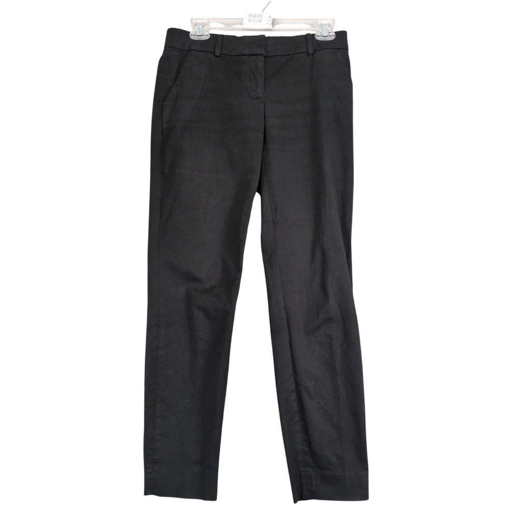 J Crew Cafe Capri Black Pants Womens 2 Tall 30x29 Stretch Ankle Career Classic